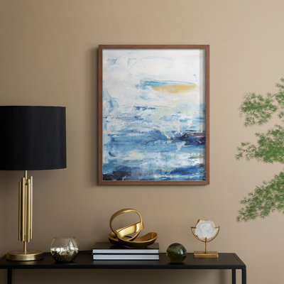 «Waves on Sand I», reproduction encadrée - bois massif