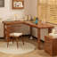 Bureaux en bois massif en L noyer-108205577-108205578