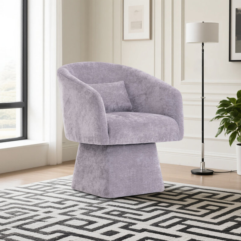 Chaise d'appoint moderne pivotante avec rotation à 360 °, Gris