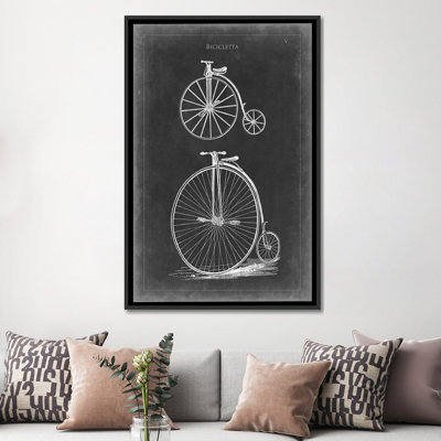 « rétro bicyclettes i », reproduction d’impression sur toile tendue