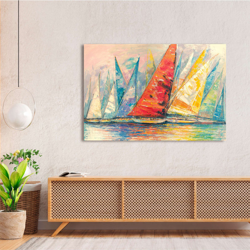 Wrapped Canvas Print: Luigi Florio, Regatta wind, 50cm H x 70cm W