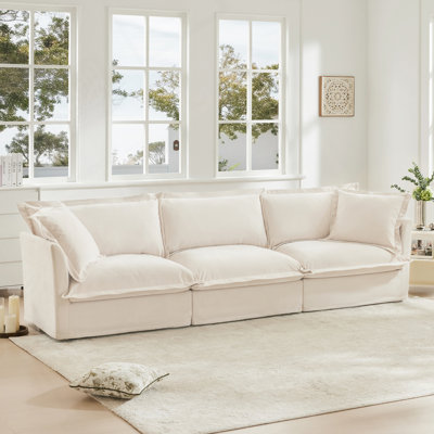 Chenille 3 Seater Deep Seat Sofa
