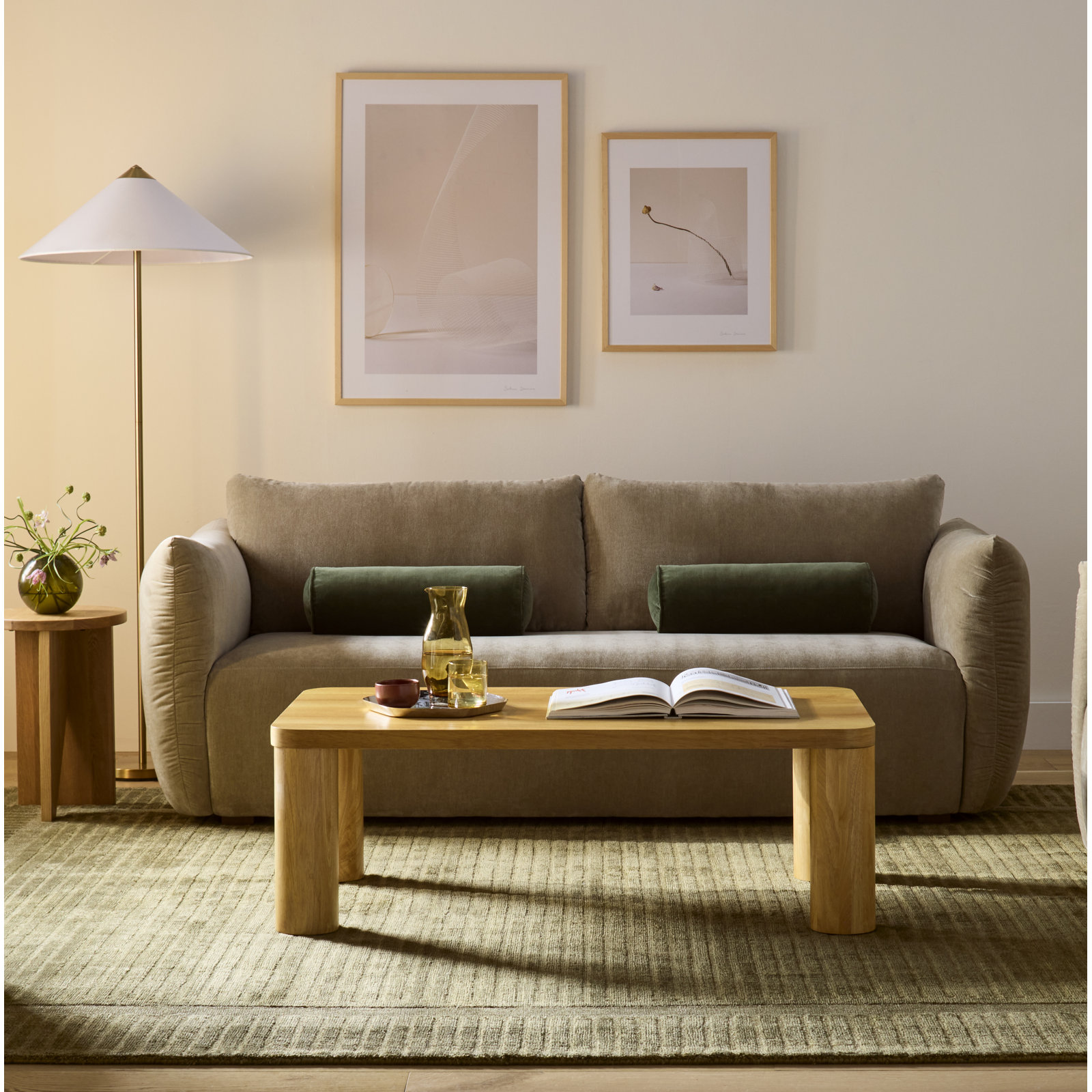 Terra Firma Striped Rug, Rectangle 5' x 8', Moss 