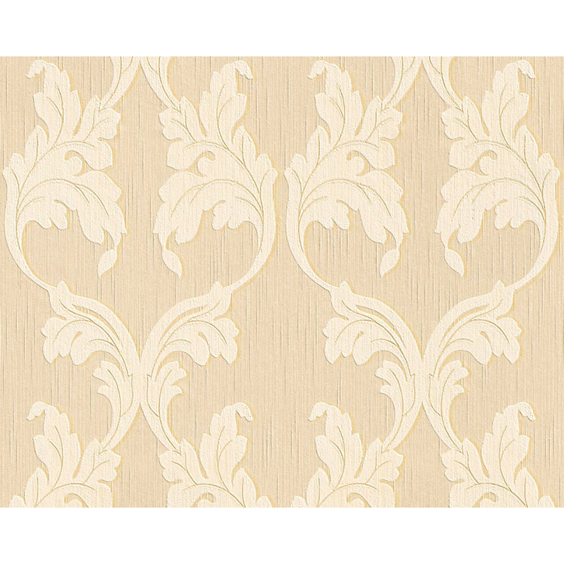 Rouleau de papier peint l 33 pi x l 21 po baroque fabric Sharleen, Beige