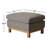 Linen Blend Goose Feather Down Upholstered Ottoman With Wood Leg-851004606