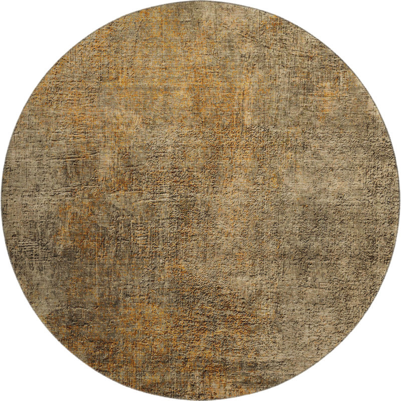 Premium Machine Washable Cerrito AMF593 Brown Rug, Round 8'