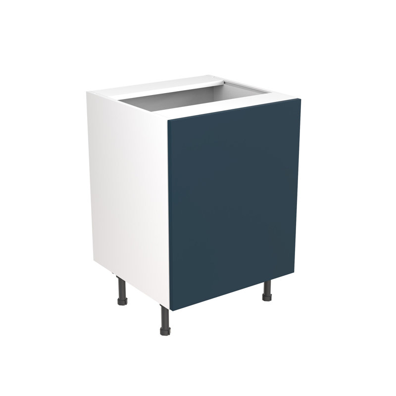 KitchenKit Flatpack Slab Matt Base Unit Sink, Indigo Blue