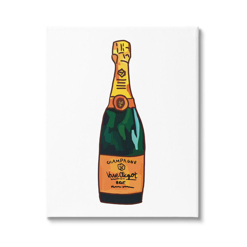 «Classy Champagne Wine Bottle Kitchen Bar Beverage» par Amelia Noyes - impression, Toile tendue, H 20 po x l 16 po x P 1,5 po