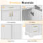 Meuble-lavabo blanc de 121,4 cm (47,8 po) avec lavabo, 6 tiroirs et 2 portes à fermeture amortie, structure robuste.