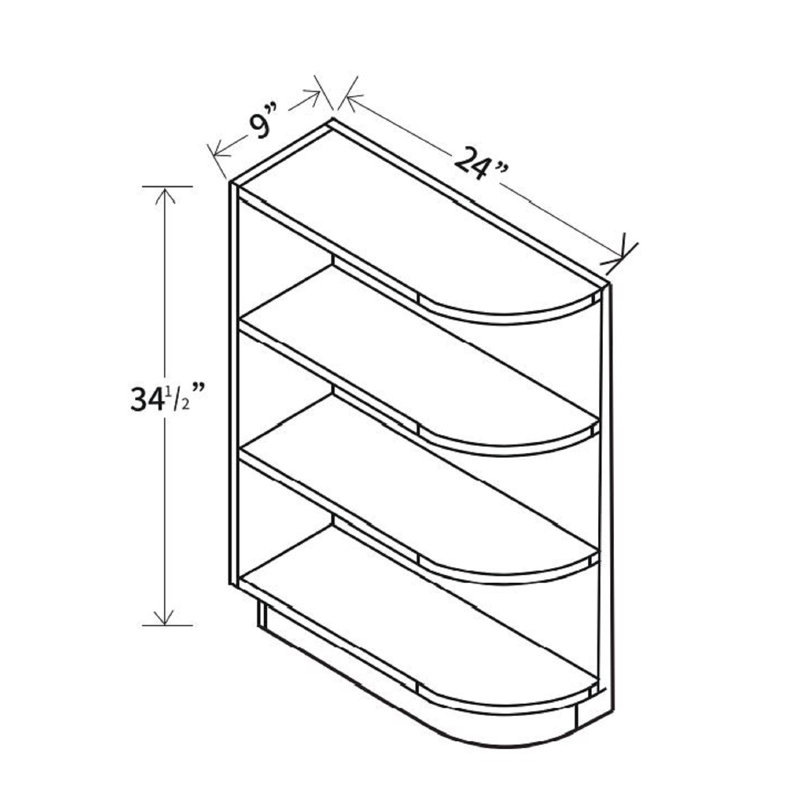 Armoire à tablette ouverte 9 po - style Shaker