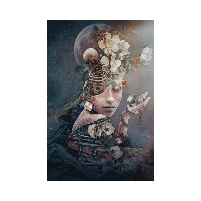 « Moonlight Beauty » par Riza PEKER-impression d’art graphique, Pas de tapis, Toile tendue, H 18 po x l 12 po x 1,5 po