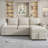 83.5" L-Shaped Sofa Couch Convertible Sofa Bed Sectional Sofa With Ample Storage Space, Two Cup Holders And Two USB Ports For Living Room, Beige-1927515510