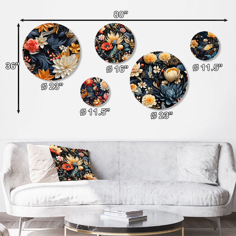 Eggen - Ensemble de 5 reproductions d'art floral