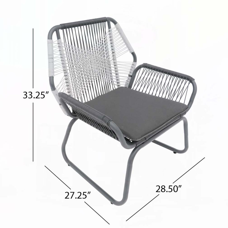Fauteuil club d'extérieur en rotin PE