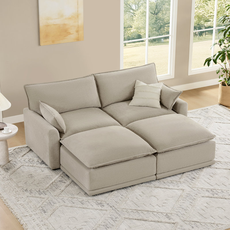 Canapé modulaire surdimensionné 4PC Elysian, Polyester taupe