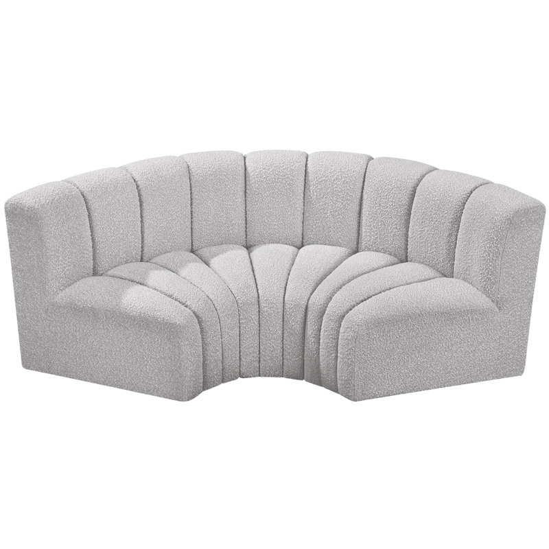Hollybeth Upholstered Sofa & Chaise, Grey Boucle Fabric