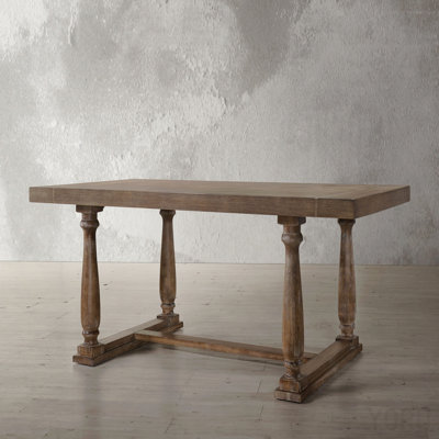 Weathered Oak Finish Dining Table