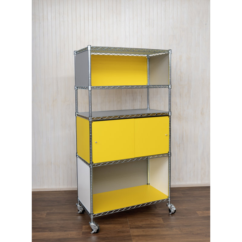 Tablette grillagée, H 18 po x l 36 po x P 24 po, Jaune