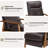Penning Walnut Breathable Leather Push-Back Recliner-102834353