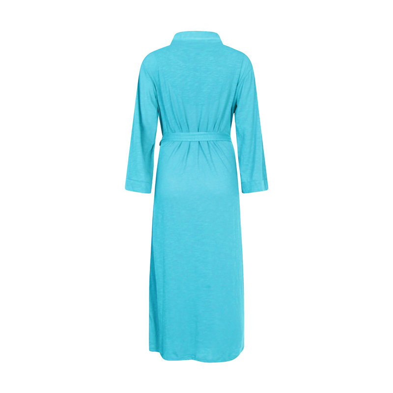 Drucilla Fleece Girl / Woman+ Ankle Bathrobe, Blue, M