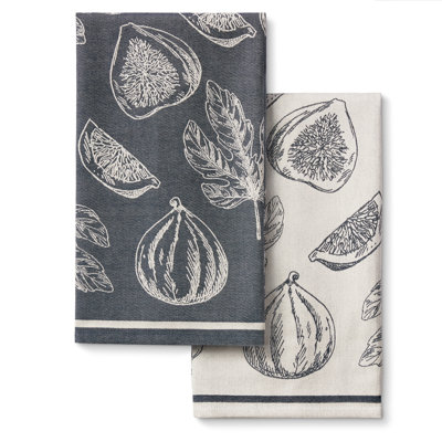 Ensemble de 2 serviettes de cuisine en jacquard tissé à plat de la collection Kitchenaid