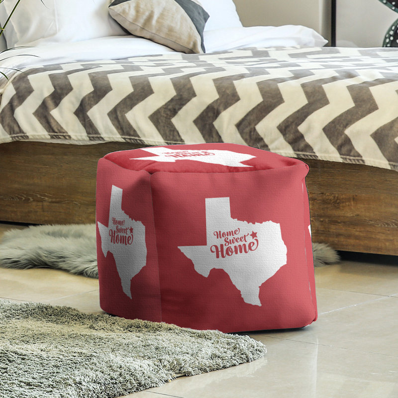 Upholstered Ottoman, Red