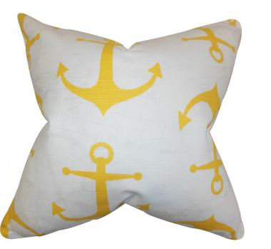 Housse de coussin en coton enye côtier, Jaune