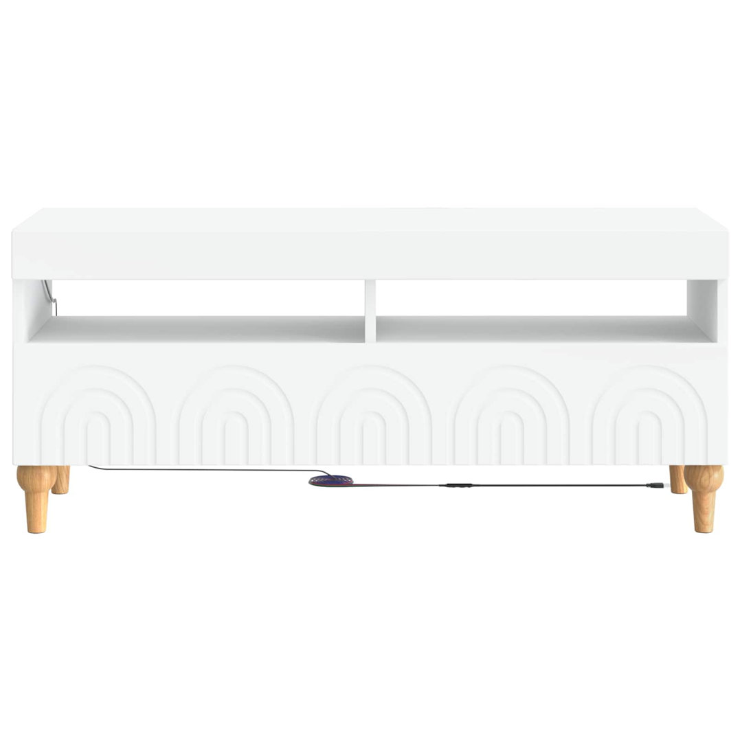 LED TV Cabinet with LED Strip Lights ALKMAAR Engineered Wood Furniture
