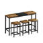 Table de salle à manger de style moderne avec une ambiance de pub, ensemble de table à manger long comprenant 3 tabourets, parfait pour les réunions de famille et les réceptions