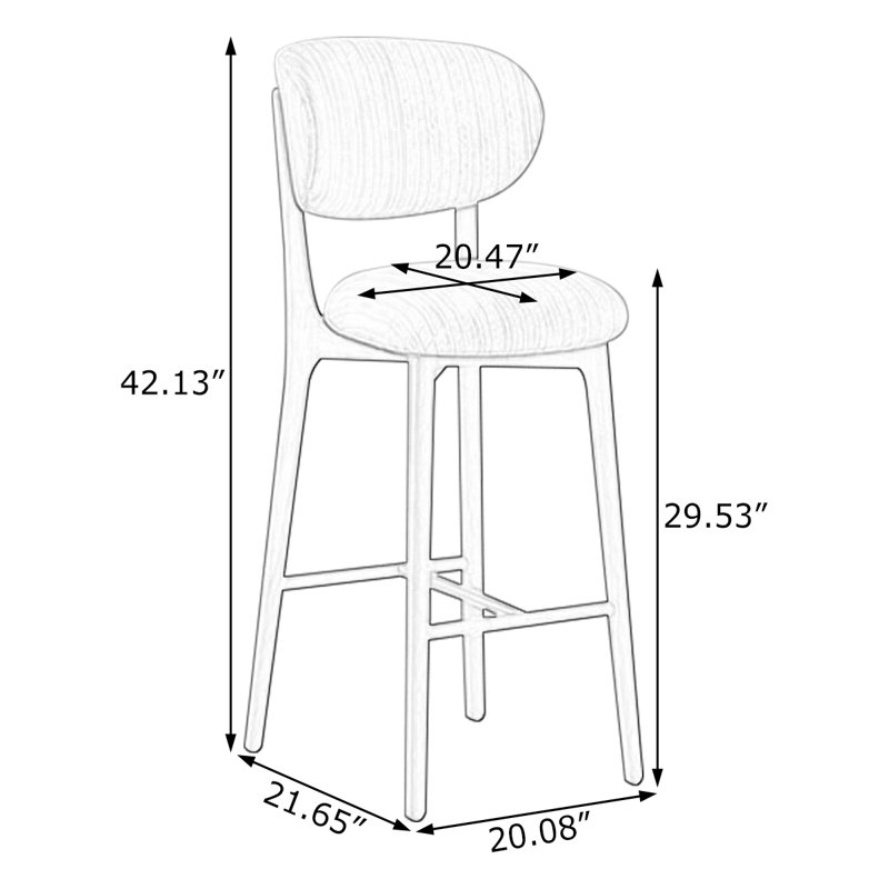Chaises d'appoint à dossier rembourrées en noyer (lot de 8), 8, 29.53"