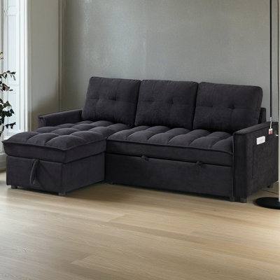 Canapé inclinable de 78,75 po, canapé-lit escamotable avec ports de chargement USB et Tape-C, canapé modulaire en forme de L avec rangement inclinable et rangement avec accoudoirs, canapé de salon confortable