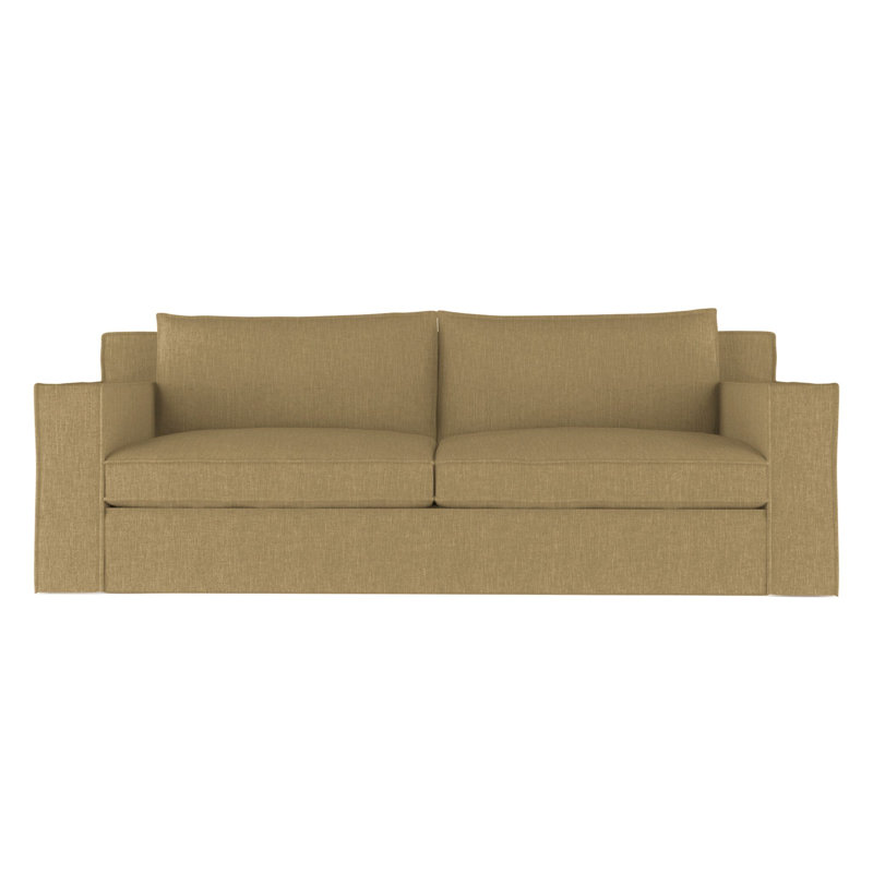 Canapé Mulberry, H 33 po x l 108 po x p 40 po, Tapis massepain en lin à tissage carré, Naturel