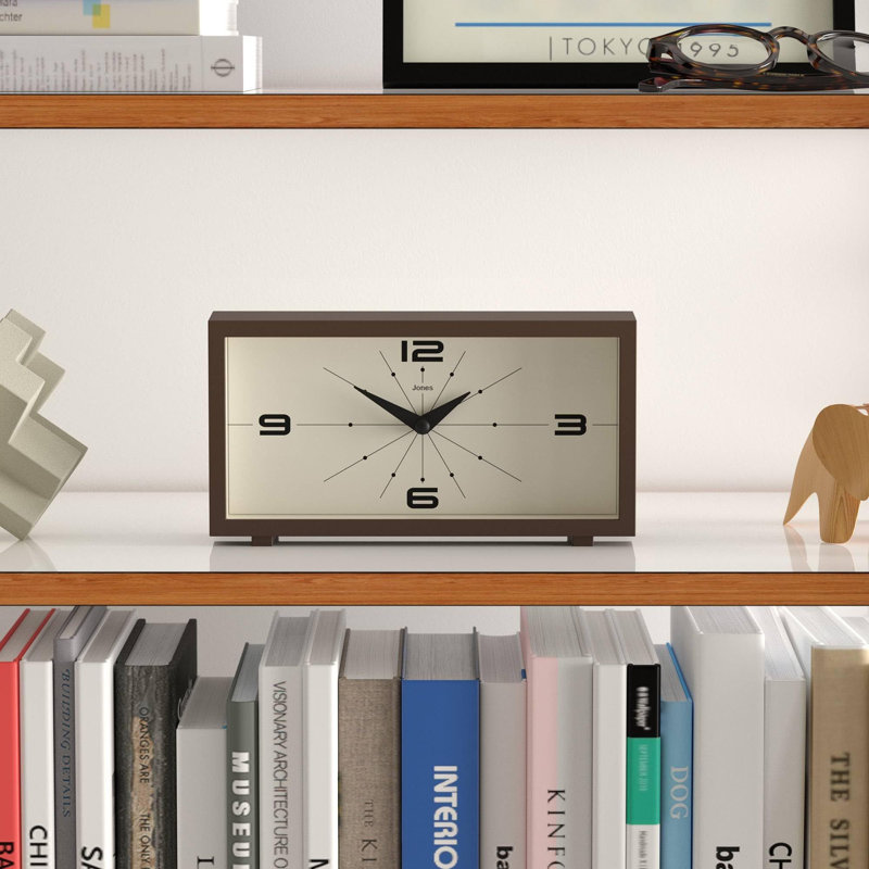 Analogue Plastic / Acrylic Quartz Movement / Crystal Tabletop Clock, Brown