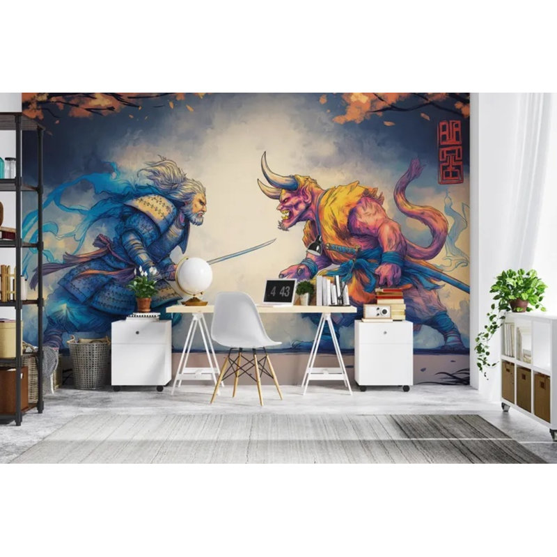 Papier peint Samurai Vs Demon, L 96 po x l 108 po