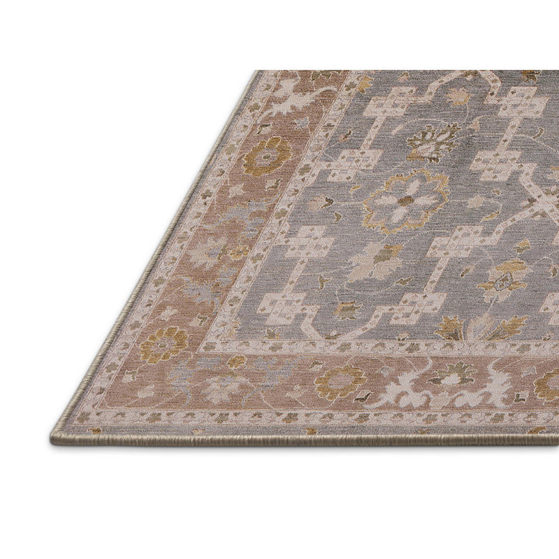Tapis oriental brun clair / bleu clair, Rectangle 5 pi x 7 pi