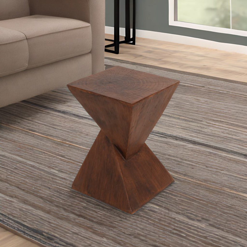 Geometric Side Table, Brown