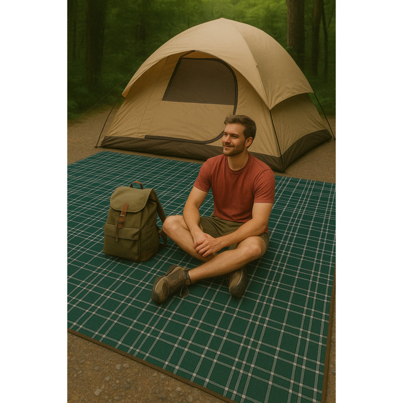 Couverture de camping en acrylique 60 po x 90 po Hurley Olive Combo Design