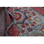 Tapis bleu en laine noué à la main de conception unique 6 pi 8 po x 9 pi 10 po