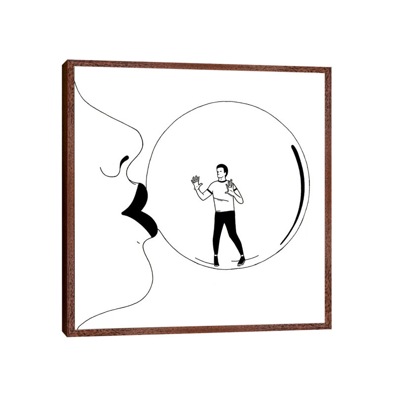 Imprisioned by Filippo Spinelli - Floater Frame Print on Canvas, 66.04 cm H x 66.04 cm W, Classic Brown Wood Framed Canvas