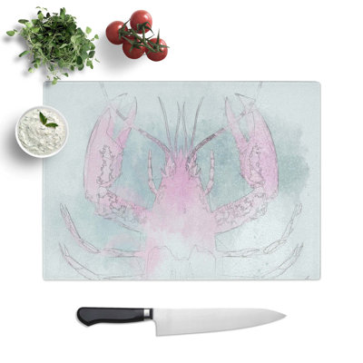 Tempered Glass Lobster Art Chopping Board