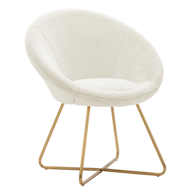Upholstered Barrel Chair, White