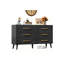 Commode double 47,3 po en bois moderne avec 6 tiroirs pour le rangement de la chambre à coucher-1299593798