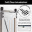 Homacer 84inch High White Unassembled & Finished H Design Barn Door with Single Door Non-Bypass Installation Hardware Kit, interior use only-114609216