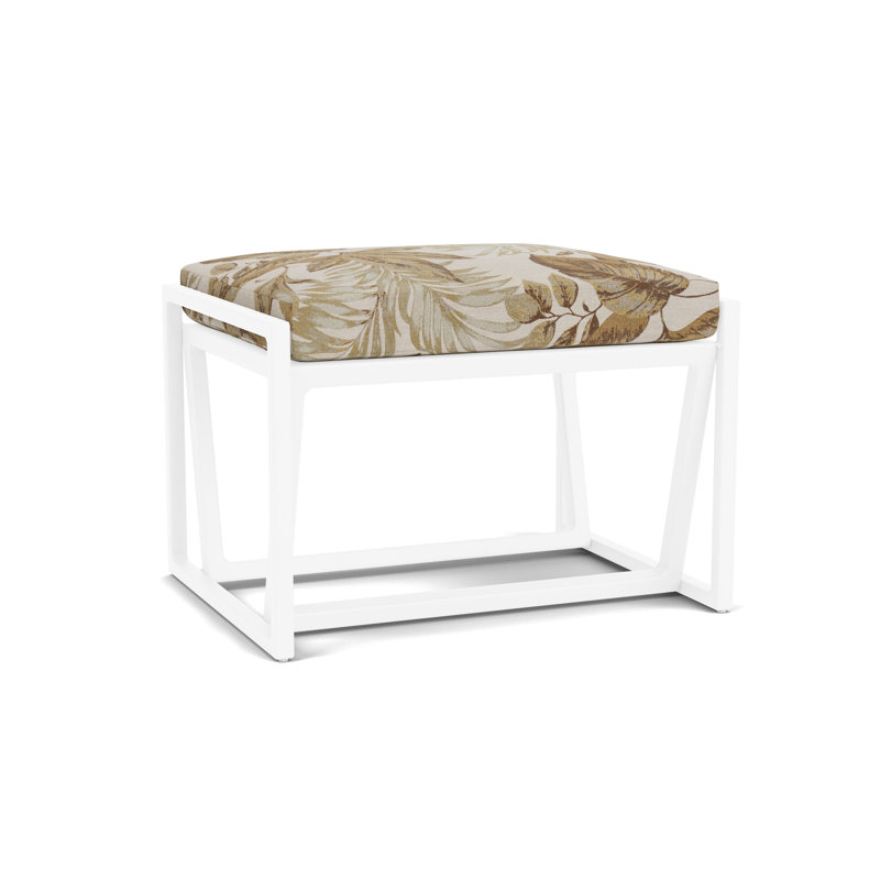 Summit Outdoor Ottoman, White, Botanic Willow