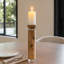 Sleek Candle Holder for Living Room Display - Modern Tabletop Candle Holder in a Natural Finish-87058144