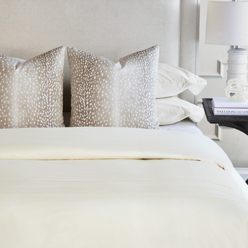 Housse de couette en coton Vail, Housse de couette pour grand lit, Ivoire ivoire