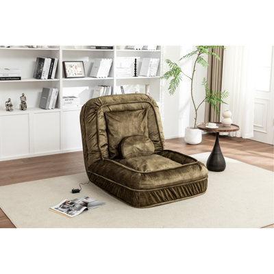 Upholstered Human Dog Bed With Massaging Cushion, Thick Foam & Soft Velvet Adjustable Pillows, Cushions Pillow,