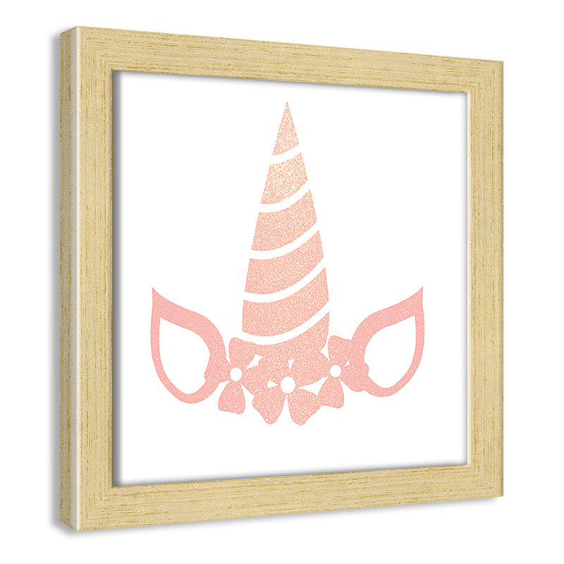 «Be the Unicorn», art encadré 3 ', H 8 po x l 8 po x P 1,18 po, Cadre-boîte brun clair