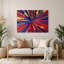 «Geometric Abstraction 51», art mural en métal bleu-1472214232
