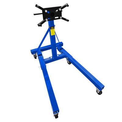 Engine Stand 2000LBS Capacity, 360 Degree Rotating Engine Run Stand with 6-Casters, Heavy Duty Motorcycle Engine Stand with Foldable Frame for Auto Repair, Vehicle Maintenance, Blue